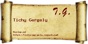 Tichy Gergely névjegykártya